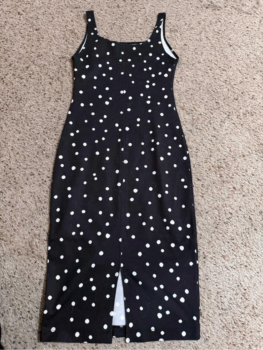 Classic Zara Black Polka Dot Bodycon Dress - Sleek Women's Summer Style - Picture 3 of 5